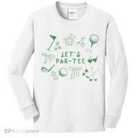 Let's Par Funny Golf Coquette Bow Women Kids Long Sleeve Shirt thumb 0