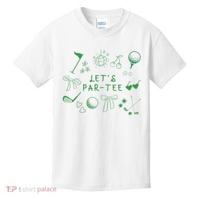 Let's Par Funny Golf Coquette Bow Women Kids T-Shirt