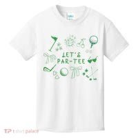 Let's Par Funny Golf Coquette Bow Women Kids T-Shirt thumb 0