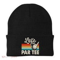 Let's Par Funny Golf Pun Dad Party Golfer Father's Day Beanie thumb 0