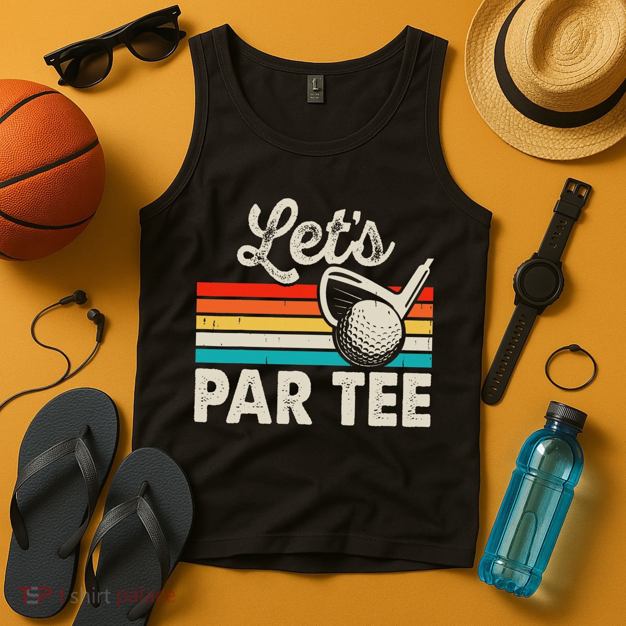 Let's Par Funny Golf Pun Dad Party Golfer Father's Day Tank Top