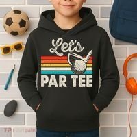 Let's Par Funny Golf Pun Dad Party Golfer Father's Day Kids Hoodie thumb 2