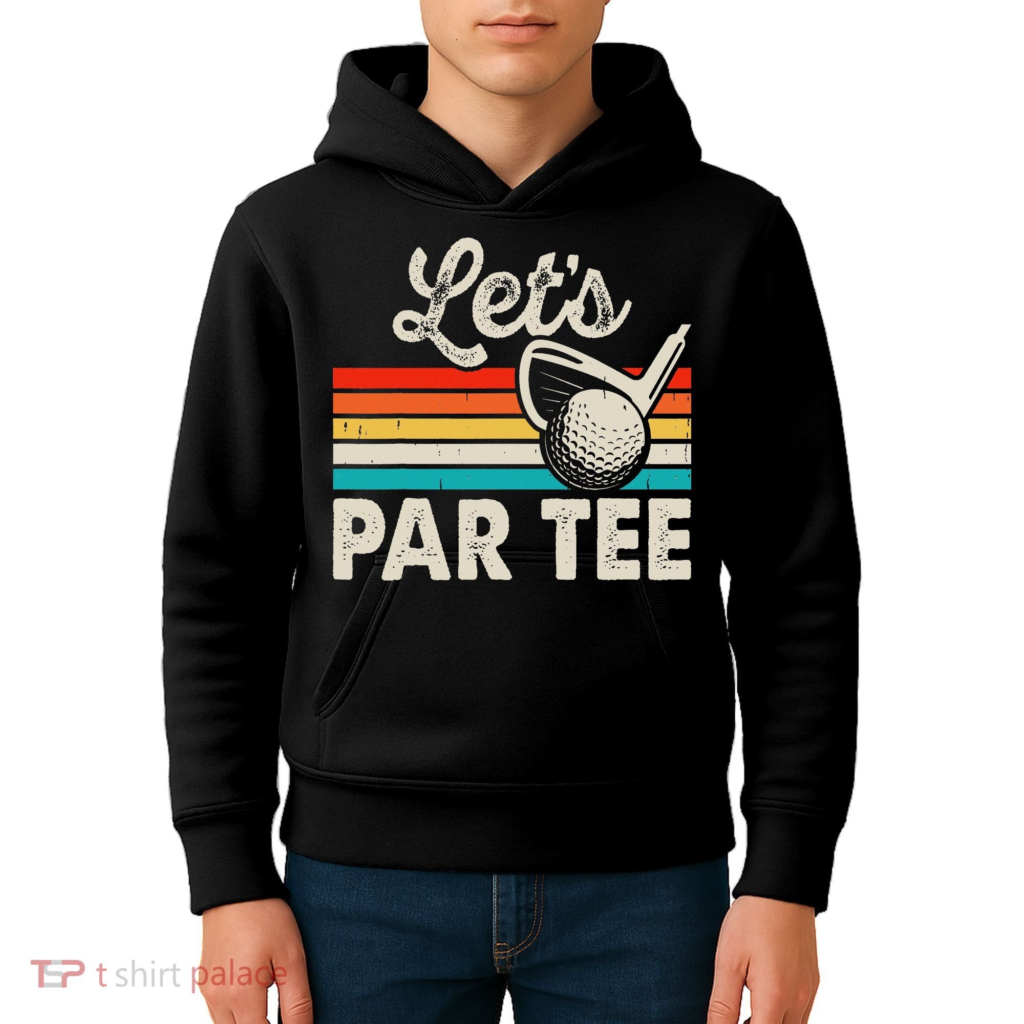Let's Par Funny Golf Pun Dad Party Golfer Father's Day Kids Hoodie