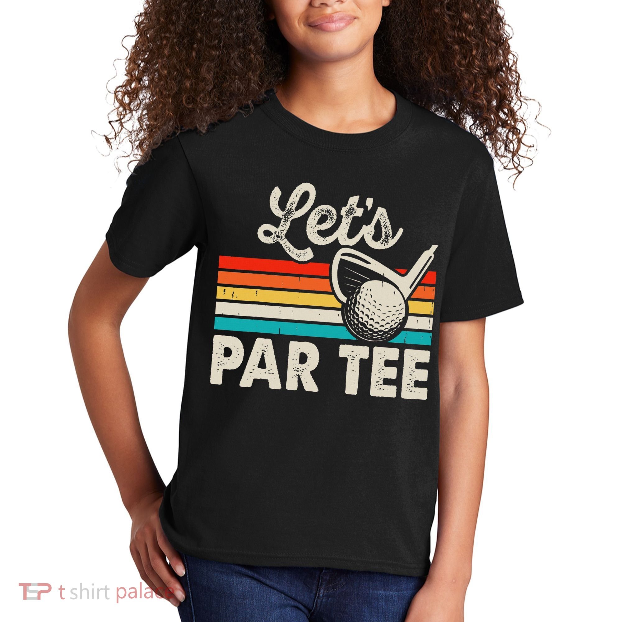 Let's Par Funny Golf Pun Dad Party Golfer Father's Day Kids T-Shirt