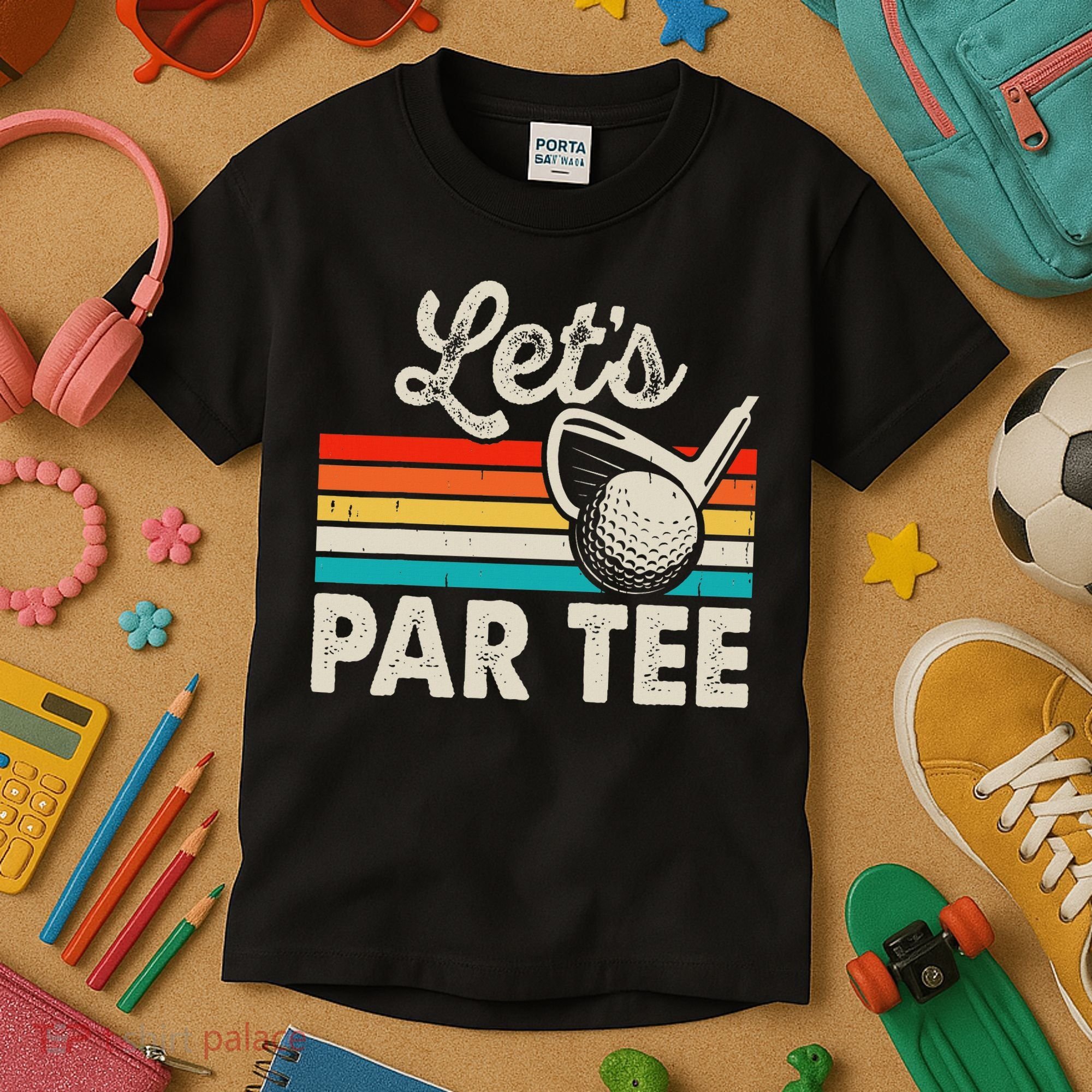 Let's Par Funny Golf Pun Dad Party Golfer Father's Day Kids T-Shirt
