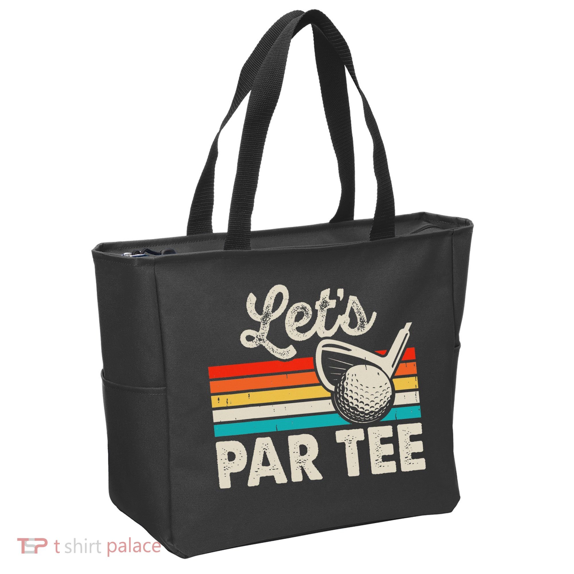 Let's Par Funny Golf Pun Dad Party Golfer Father's Day Tote Bag