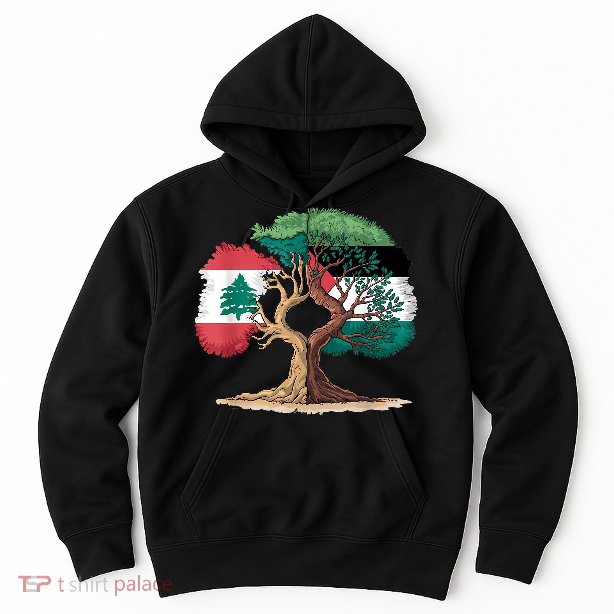 Lebanon Palestine Flag Lebanese Palestinian United Hoodie