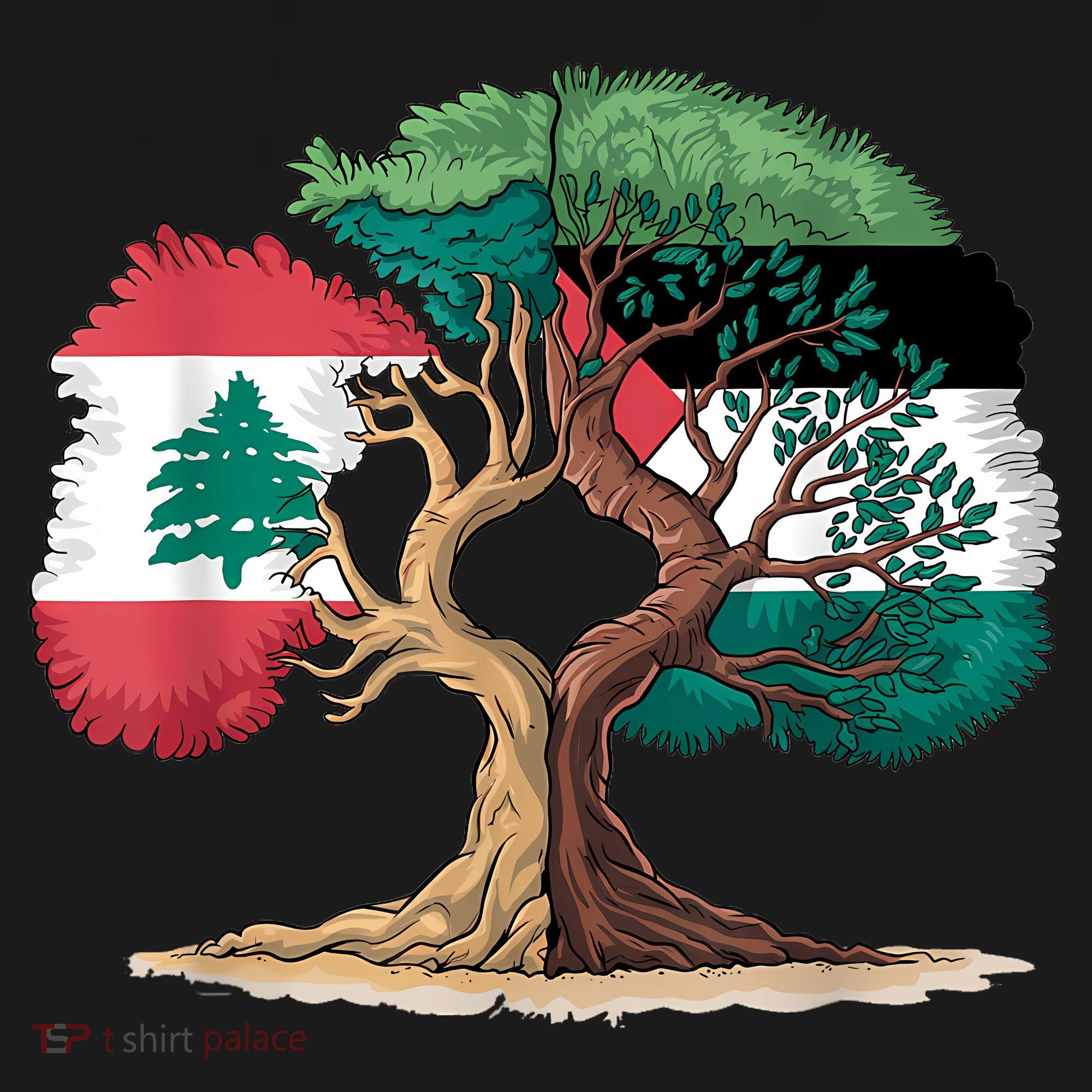 Lebanon Palestine Flag Lebanese Palestinian United Coaster
