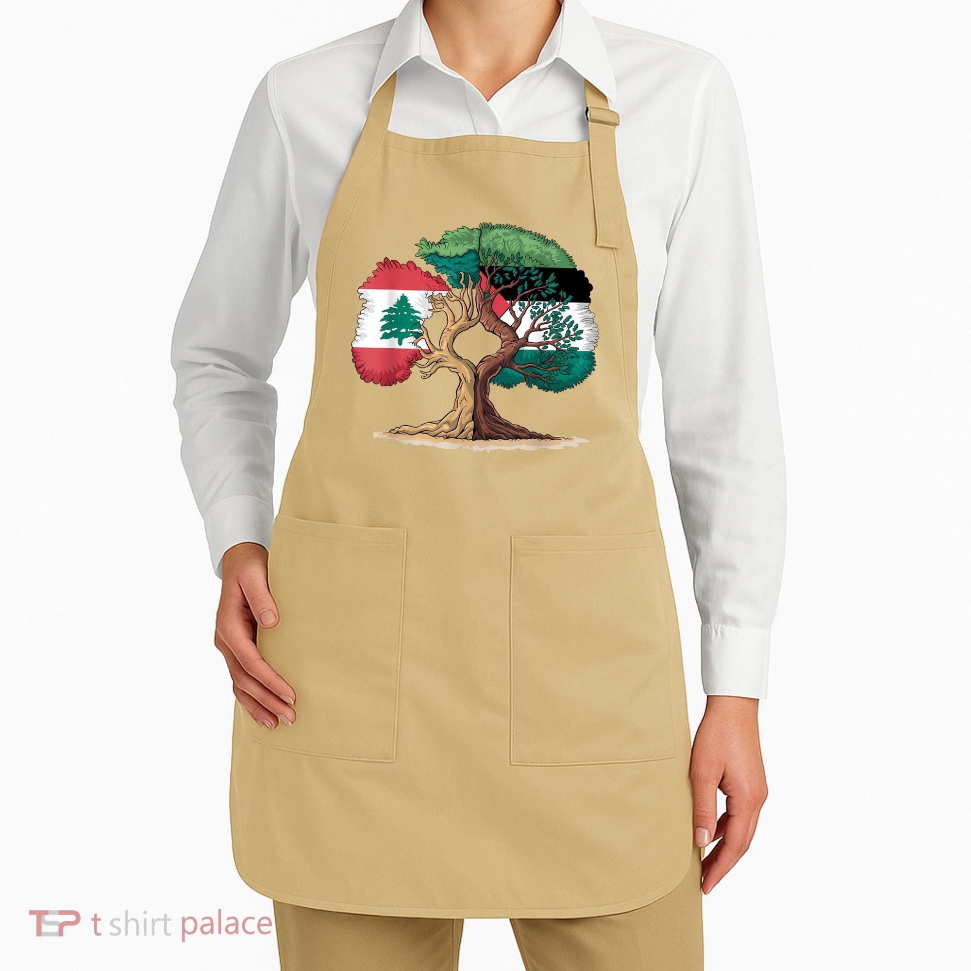 Lebanon Palestine Flag Lebanese Palestinian United Apron