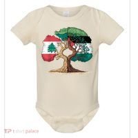 Lebanon Palestine Flag Lebanese Palestinian United Baby Bodysuit thumb 0