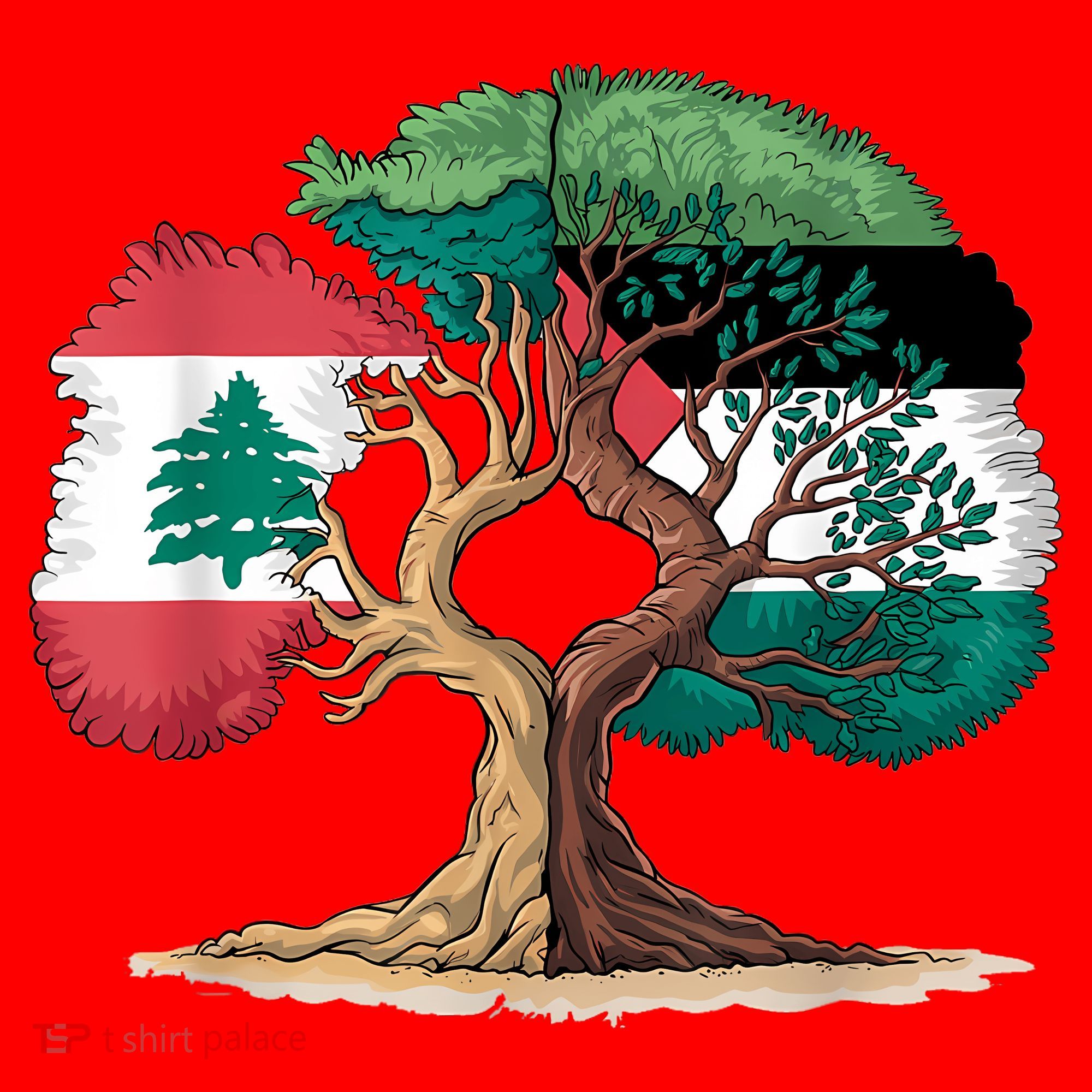 Lebanon Palestine Flag Lebanese Palestinian United Santa Hat