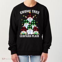 Leopard Plaid Gnome Christmas Tree Women's Sweatshirt thumb 0