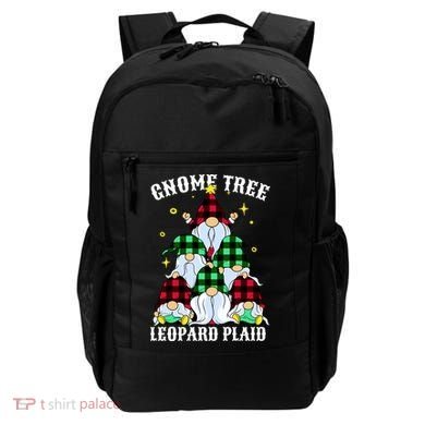 Leopard Plaid Gnome Christmas Tree Backpack