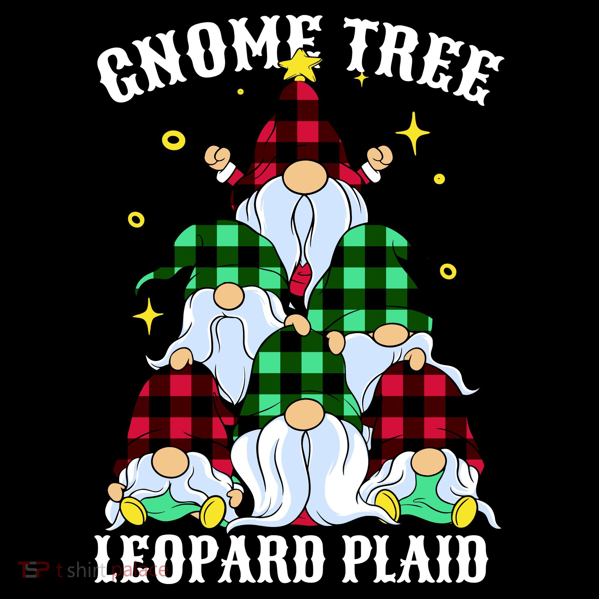 Leopard Plaid Gnome Christmas Tree Backpack