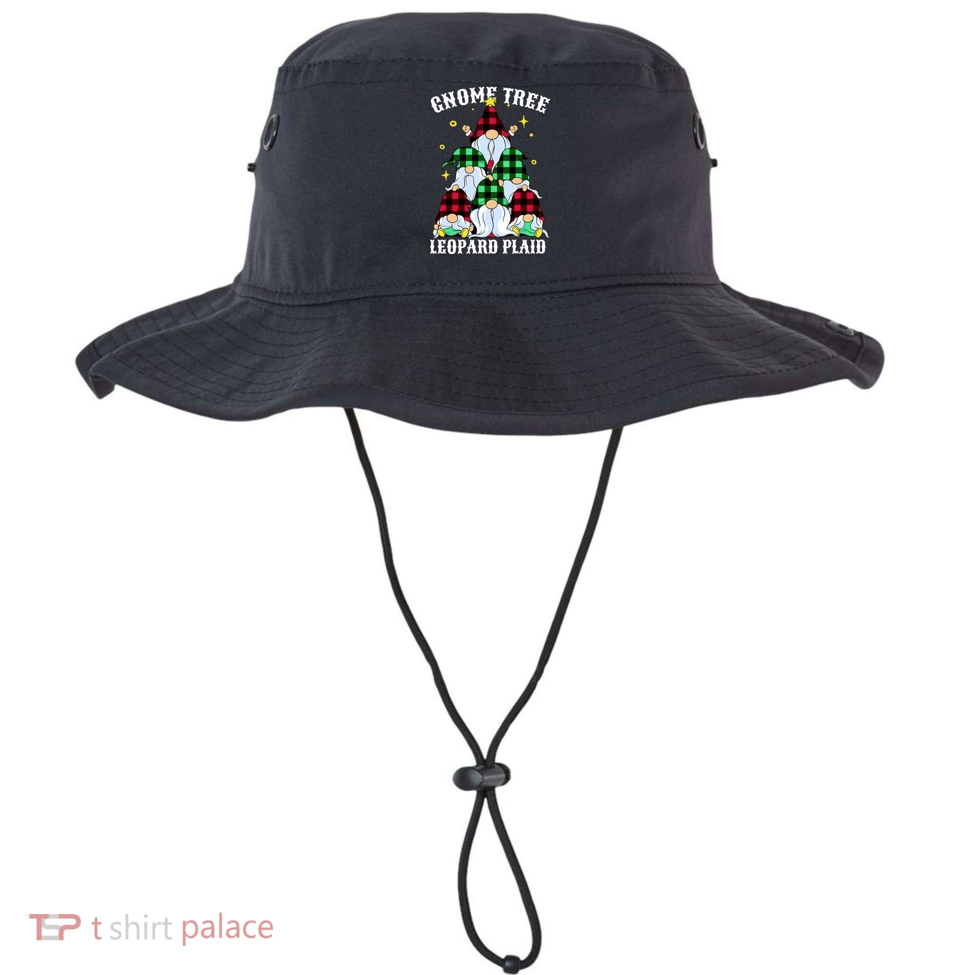 Leopard Plaid Gnome Christmas Tree Bucket Hat