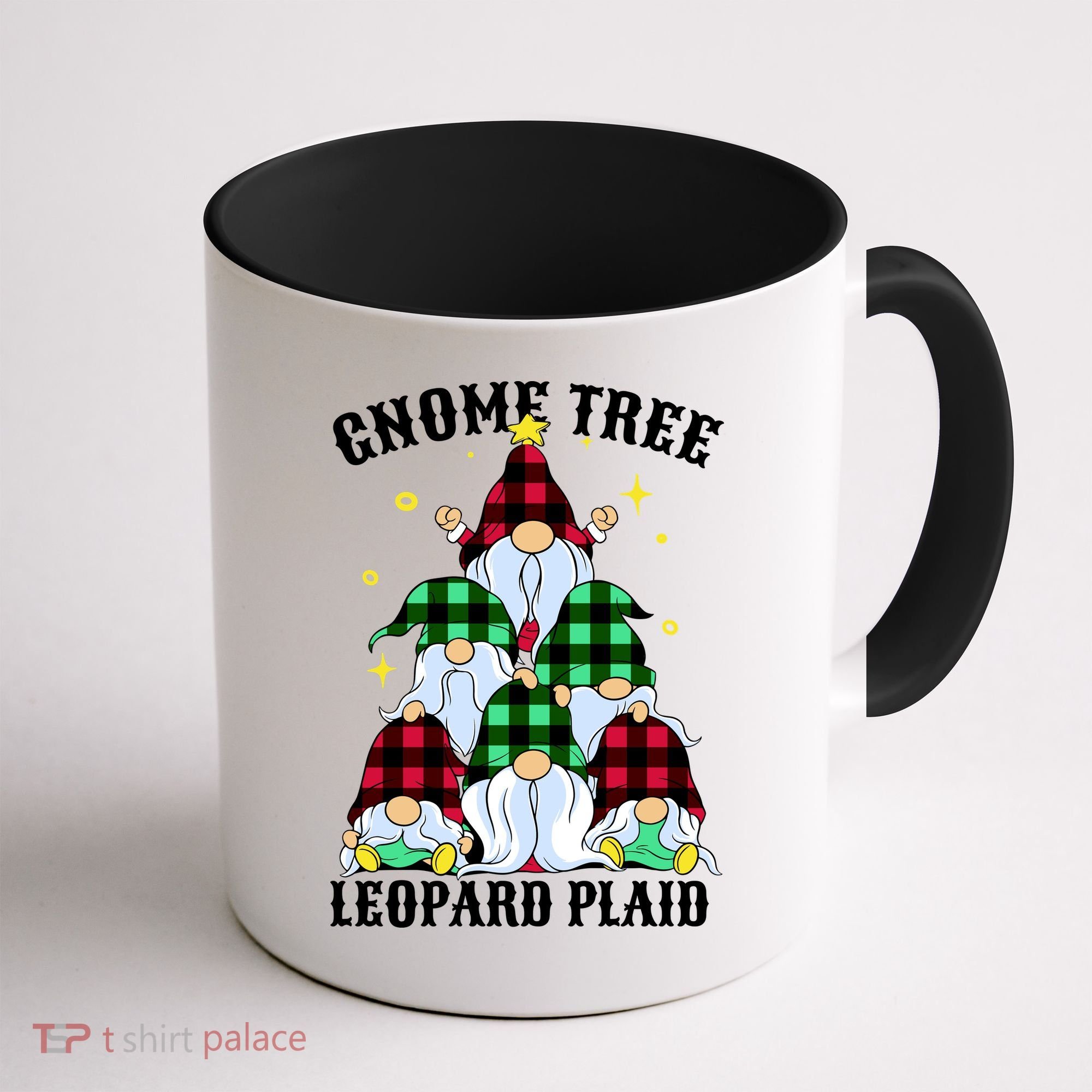 Leopard Plaid Gnome Christmas Tree Coffee Mug