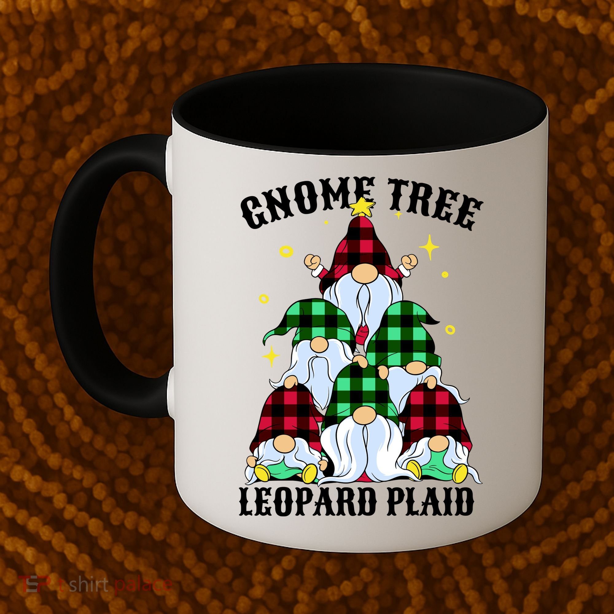 Leopard Plaid Gnome Christmas Tree Coffee Mug