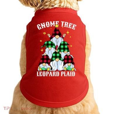 Leopard Plaid Gnome Christmas Tree Doggie Tank