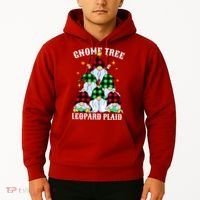 Leopard Plaid Gnome Christmas Tree Hoodie thumb 2