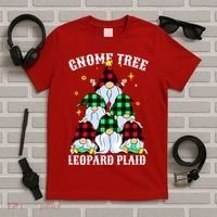 Leopard Plaid Gnome Christmas Tree T-Shirt thumb 5