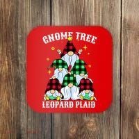 Leopard Plaid Gnome Christmas Tree Coaster thumb 0