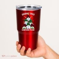Leopard Plaid Gnome Christmas Tree Tumbler thumb 2