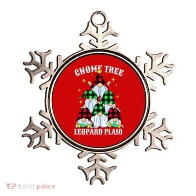 Leopard Plaid Gnome Christmas Tree Ornament