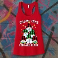 Leopard Plaid Gnome Christmas Tree Women's Tank Top thumb 3