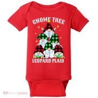 Leopard Plaid Gnome Christmas Tree Baby Bodysuit thumb 0
