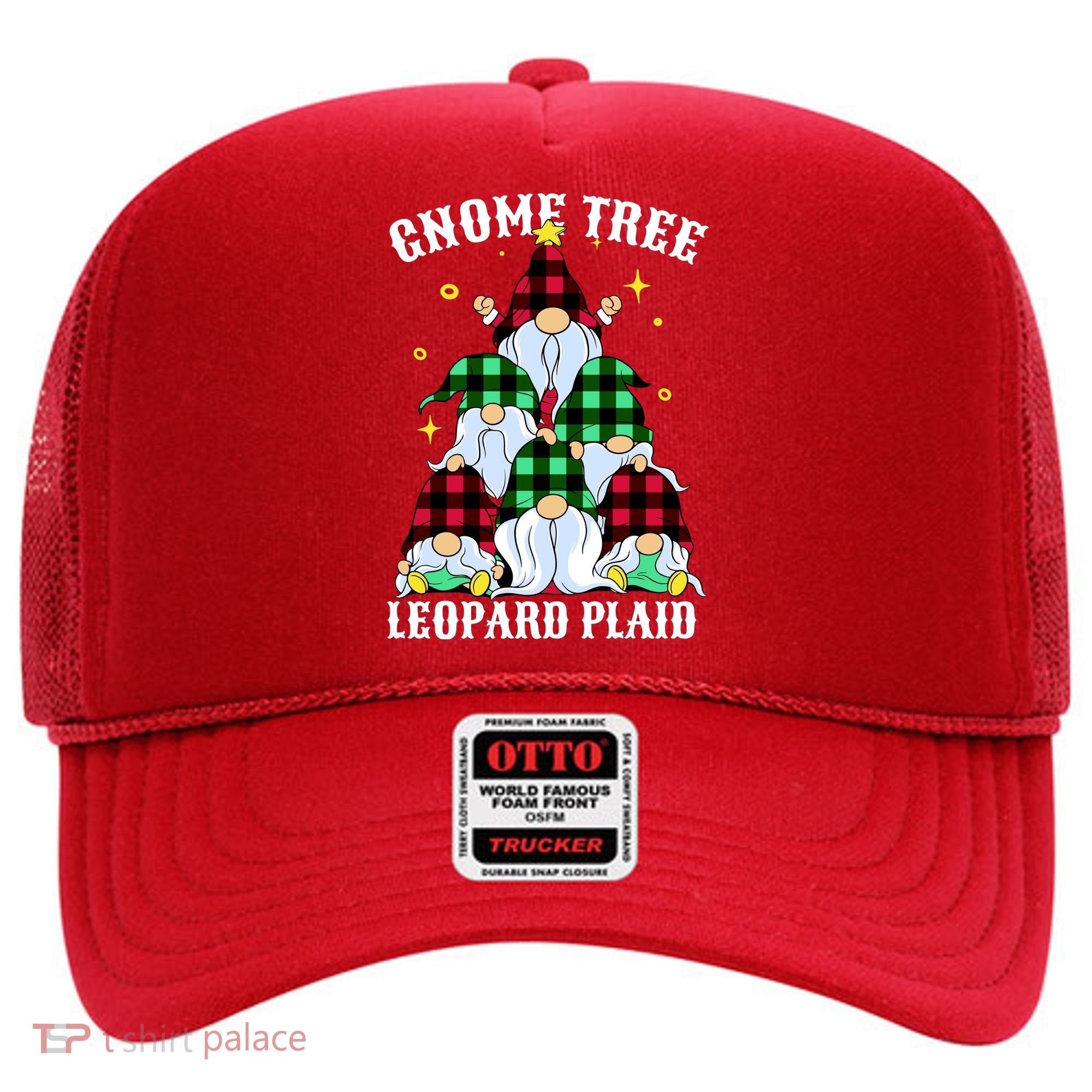 Leopard Plaid Gnome Christmas Tree Hat