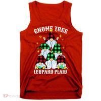 Leopard Plaid Gnome Christmas Tree Tank Top thumb 0