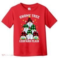 Leopard Plaid Gnome Christmas Tree Toddler T-Shirt thumb 0