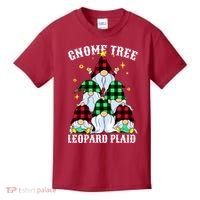 Leopard Plaid Gnome Christmas Tree Kids T-Shirt thumb 0