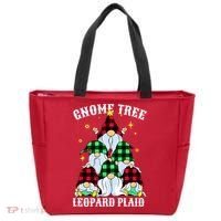 Leopard Plaid Gnome Christmas Tree Tote Bag thumb 0