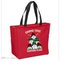 Leopard Plaid Gnome Christmas Tree Tote Bag thumb 2
