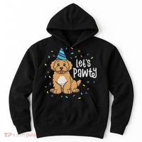 Lets Pawty Goldendoodle Dog Themed Birthday Party Outfit Hoodie thumb 0
