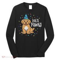 Lets Pawty Goldendoodle Dog Themed Birthday Party Outfit Long Sleeve Shirt thumb 0