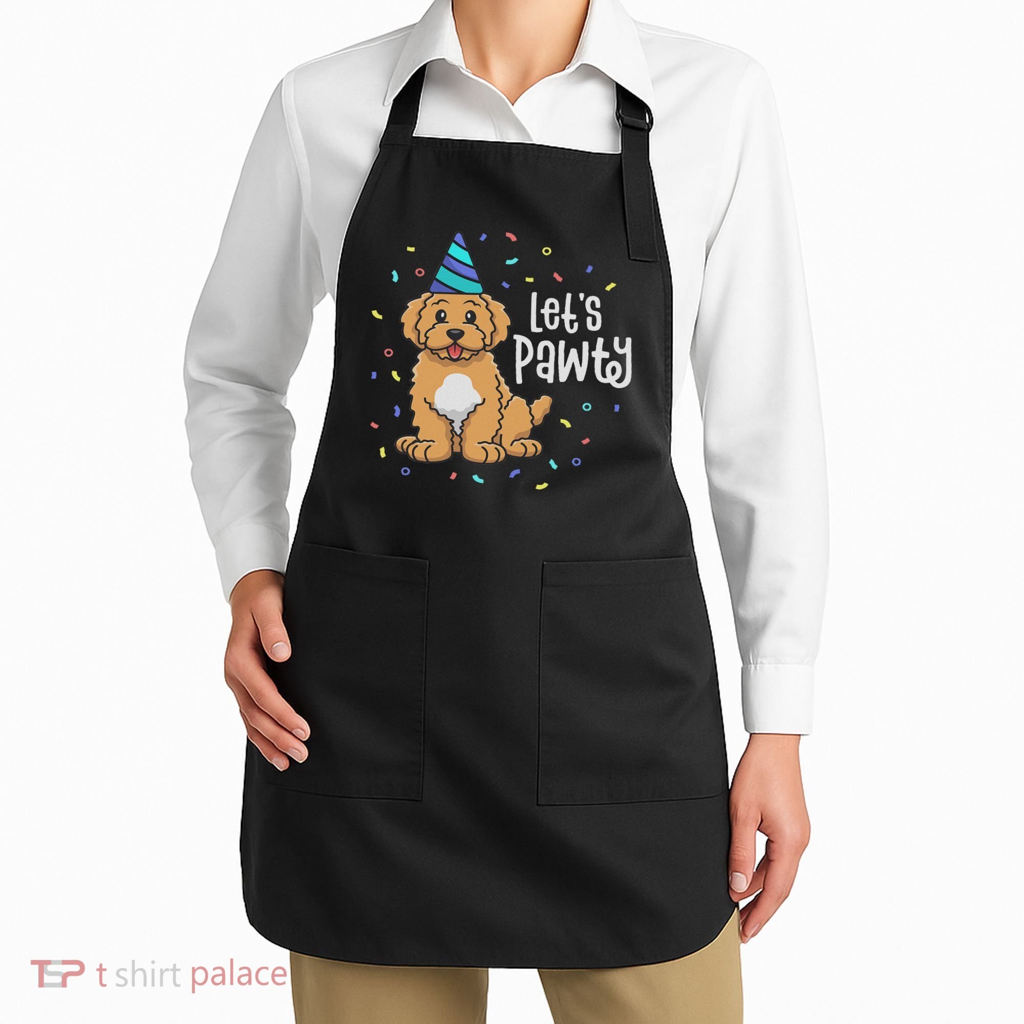 Lets Pawty Goldendoodle Dog Themed Birthday Party Outfit Apron