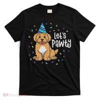 Lets Pawty Goldendoodle Dog Themed Birthday Party Outfit T-Shirt thumb 0