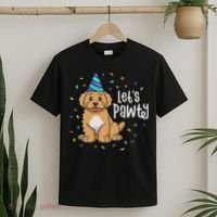 Lets Pawty Goldendoodle Dog Themed Birthday Party Outfit T-Shirt thumb 2
