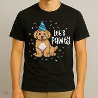 Lets Pawty Goldendoodle Dog Themed Birthday Party Outfit T-Shirt thumb 3
