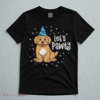 Lets Pawty Goldendoodle Dog Themed Birthday Party Outfit T-Shirt thumb 5