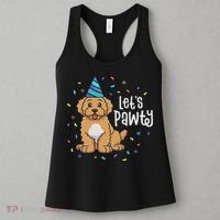 Lets Pawty Goldendoodle Dog Themed Birthday Party Outfit Women's Tank Top thumb 3