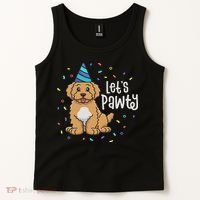 Lets Pawty Goldendoodle Dog Themed Birthday Party Outfit Tank Top thumb 2