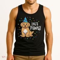 Lets Pawty Goldendoodle Dog Themed Birthday Party Outfit Tank Top thumb 3