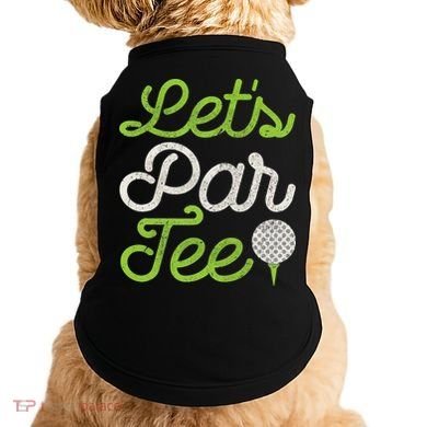 Let's Par Golf Player Golfer Dad Papa Funny Doggie Tank