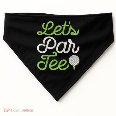 Let's Par Golf Player Golfer Dad Papa Funny USA-Made Doggie Bandana