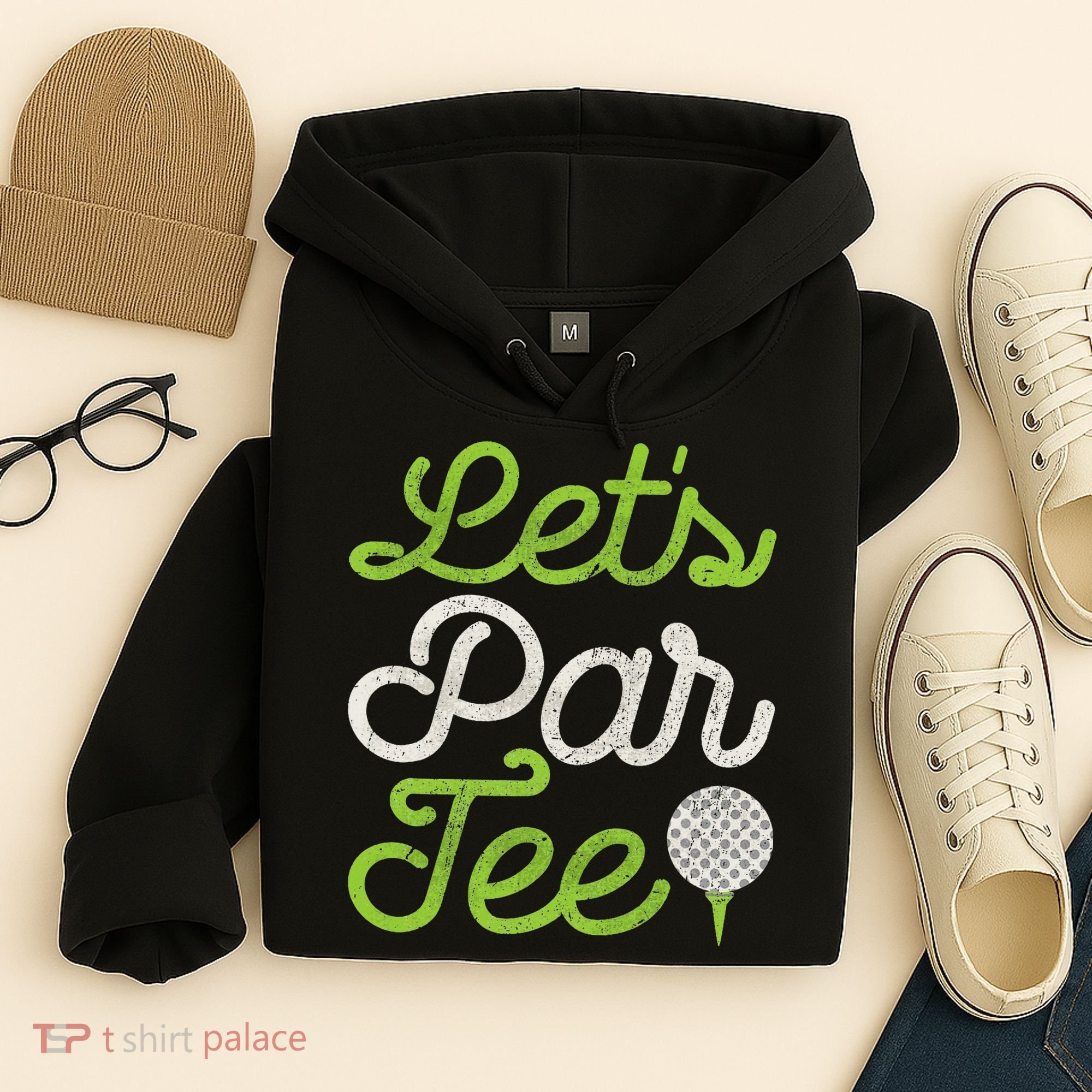 Let's Par Golf Player Golfer Dad Papa Funny Hoodie
