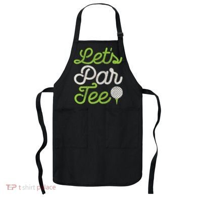 Let's Par Golf Player Golfer Dad Papa Funny Apron