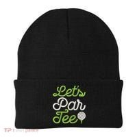 Let's Par Golf Player Golfer Dad Papa Funny Beanie thumb 0